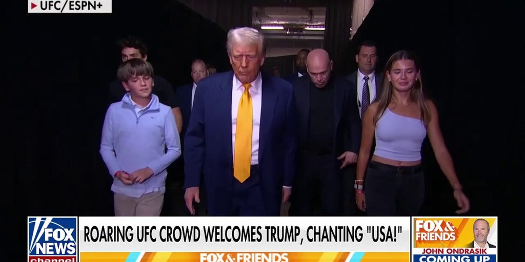 Trump greeted with crowd roaring applause, USA chants at UFC 314