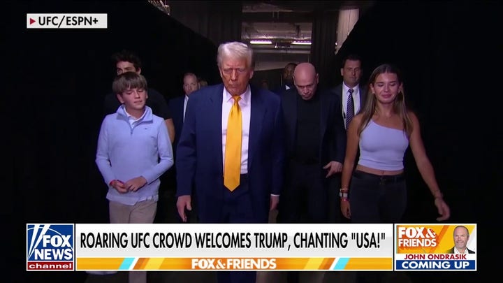 Trump greeted with crowd roaring applause, USA chants at UFC 314