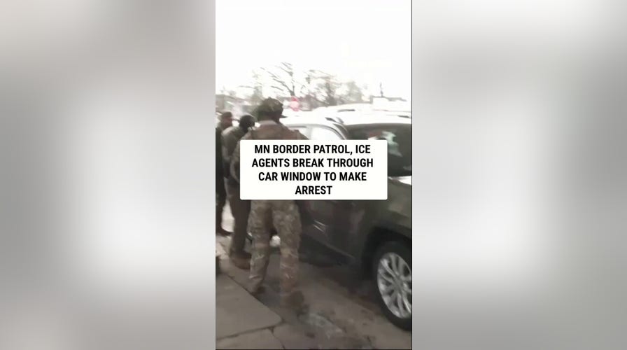 MN Border Patrol, ICE agents BREAK THROUGH car window to make arrest