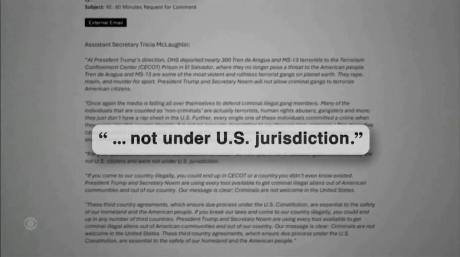 CBS' '60 Minutes' airs delayed 'Inside CECOT' conception   with WH comments