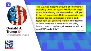 Trump addresses alarming munitions report, vows to hunt down 'leakers'