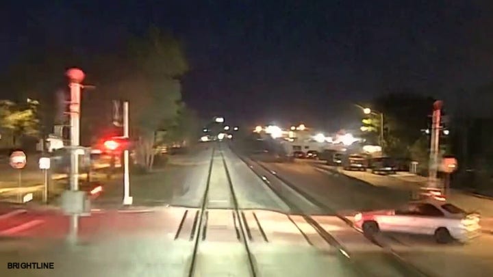 Brightline train plows into oncoming car in Florida