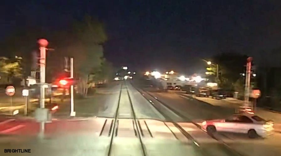 Brightline train plows into oncoming car in Florida