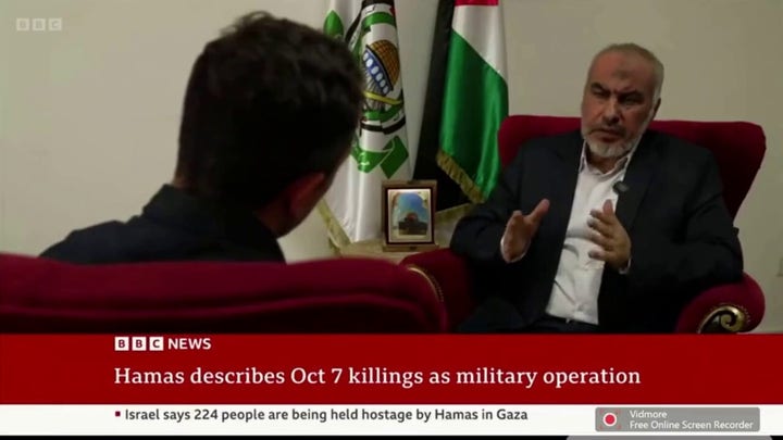 Hamas spokesman storms out of BBC interview when asked about killing Israeli civilians: 'I want to stop this'