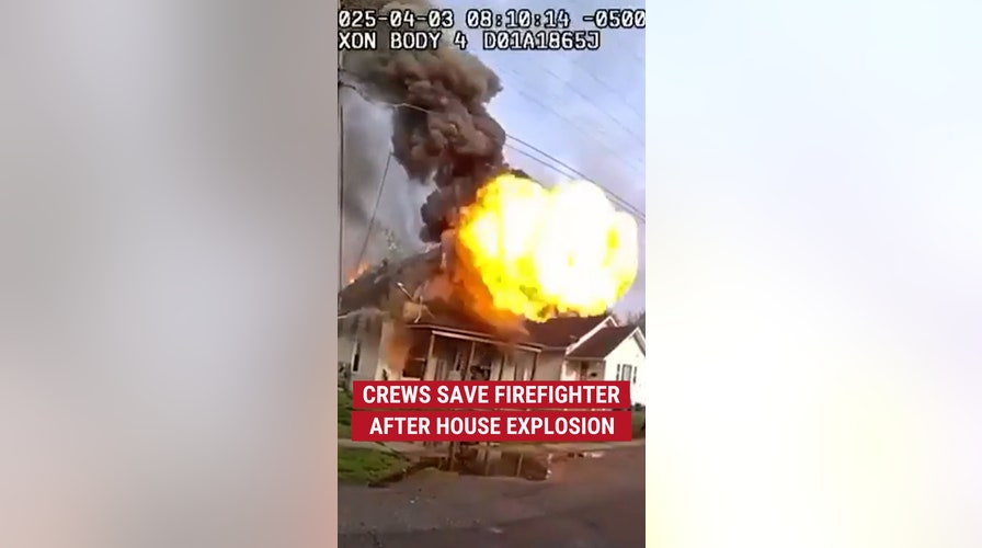 Crews save firefighter after house explosion