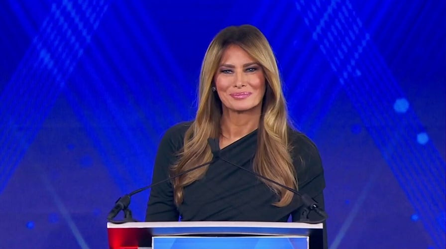 First lady Melania Trump accepts the 'Patriot of the Year' award at Fox Nation Patriot Awards