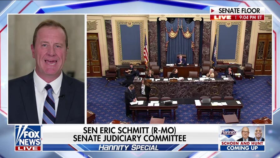 Sen Eric Schmitt says he wants the Senate to stay until top tasks are completed