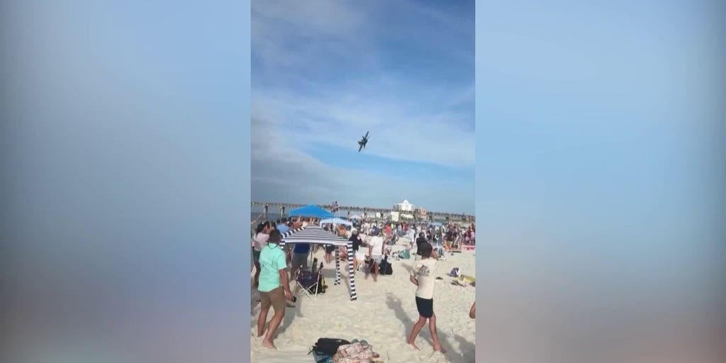Blue Angels conduct flyover above Florida beach