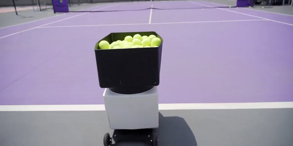 No tennis partner? Play anytime with this AI robot