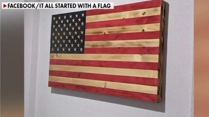 Laid-off Disney worker creates wooden American flags in garage