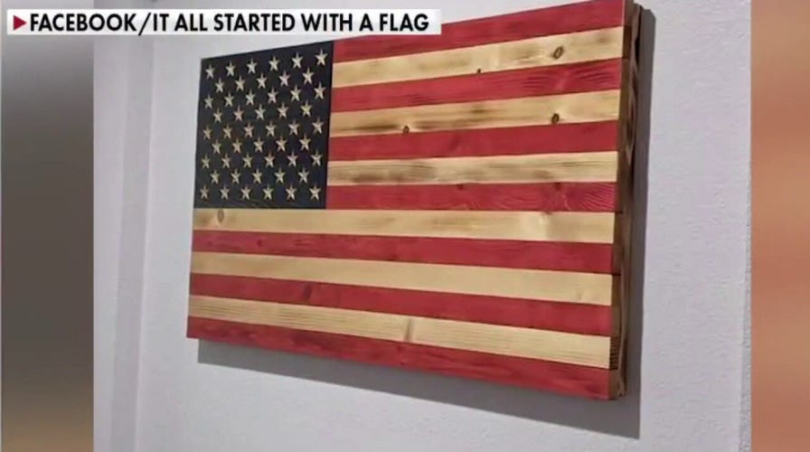 Laid-off Disney worker creates wooden American flags in garage
