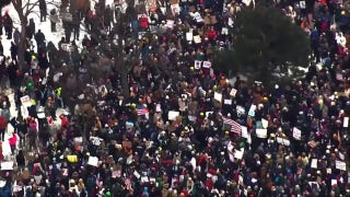 Aerial footage captures hundreds of protesters in Minnesota