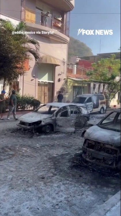 SHOCKING: Scenes of destruction in Puerto Vallarta after cartel boss killed