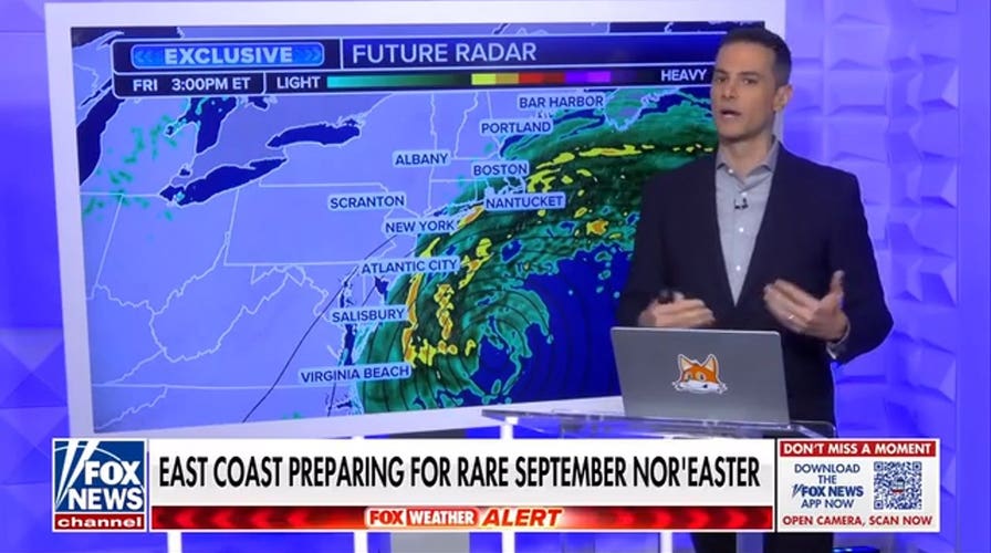 East Coast prepares for rare September nor'easter