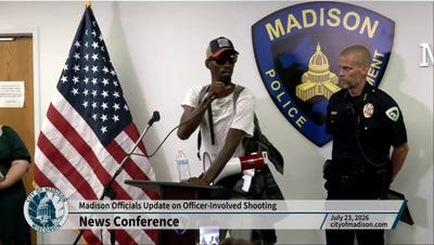Angry protester takes over briefing after fatal Madison police shooting - Fox News