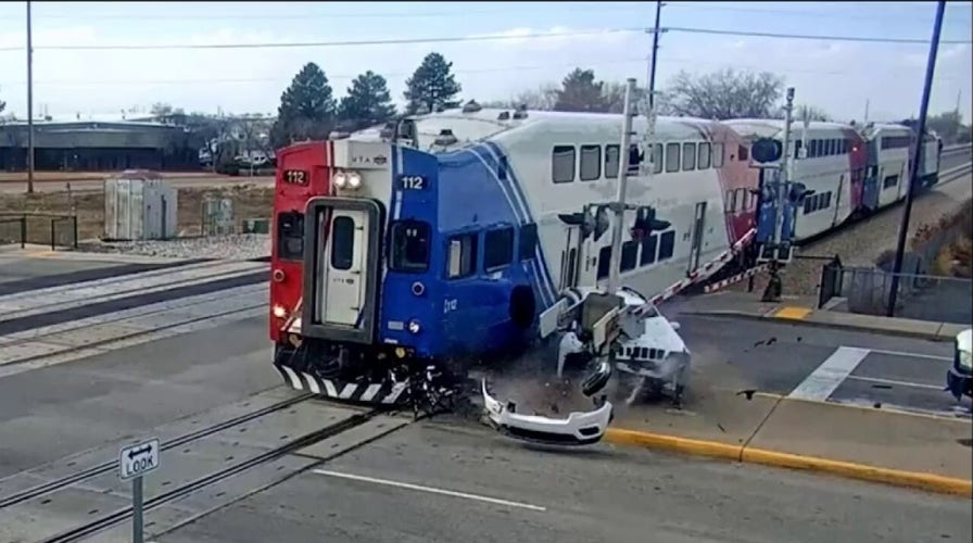 Video shows the moment a passenger train smashed into an SUV in Utah