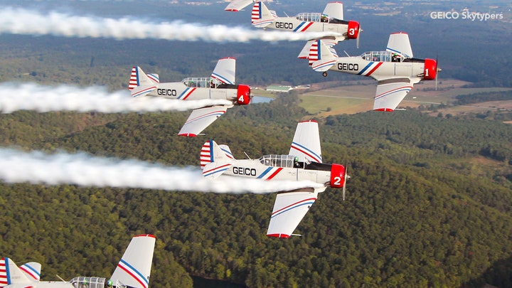 Pilots drop roses over veterans' cemetery to mark 75th anniversary of the end of WWII