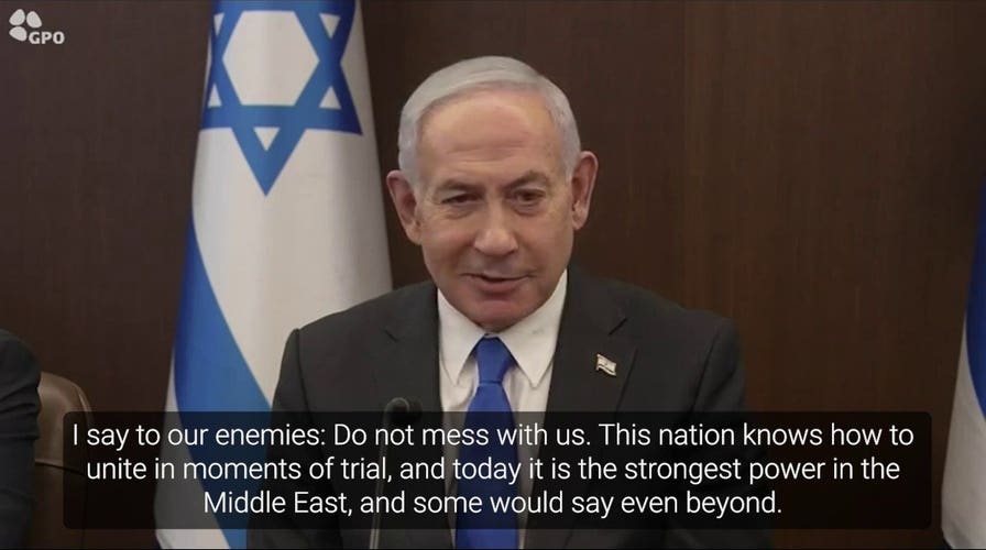 Netanyahu warns Iran of ‘blow beyond anything it can imagine,’ says regime’s 'end is near'