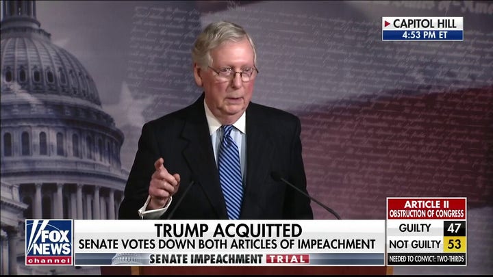 McConnell calls impeachment 'a colossal political mistake' for Democrats