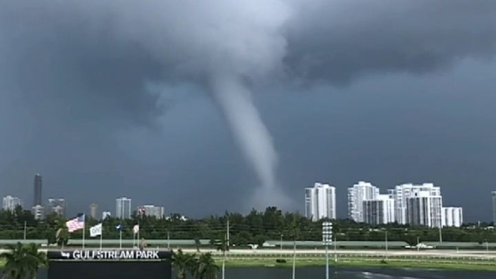 Raw video: Waterspout forms off the coast of Golden Beach, Florida