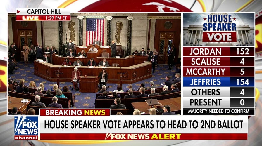 What happens next after Jordan fails to get speaker votes on first ballot