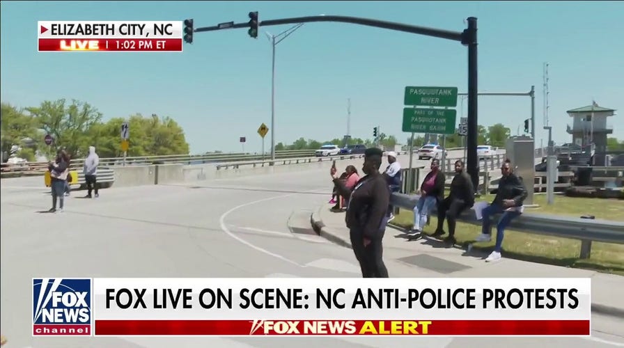 Protesters shutdown bridge in Elizabeth City, NC