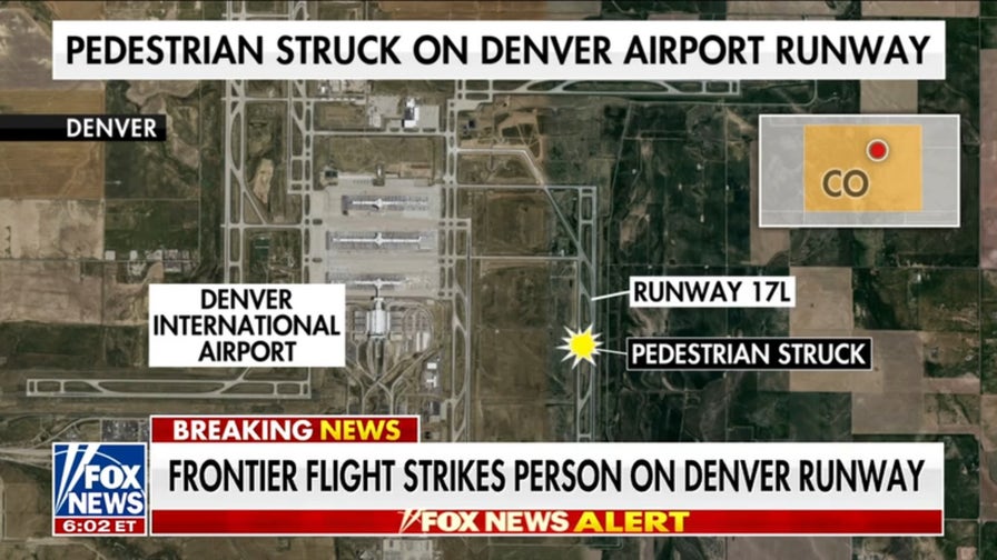 Frontier Airlines flight strikes person on Denver runway