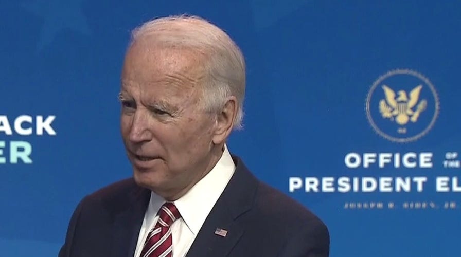 Joe Biden takes questions from reporters after remarks in Delaware