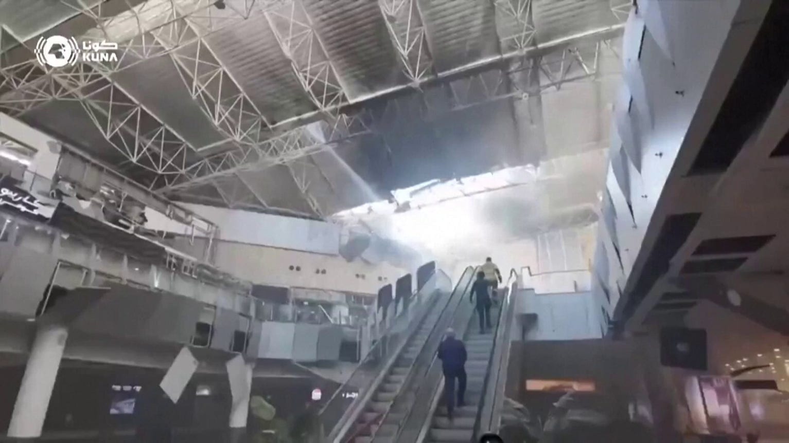 Video captures total chaos at Kuwait airport following reported Iranian strike
