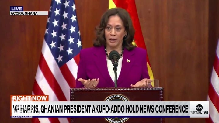 Kamala Harris stumbles over her words in Ghana speech: 'A lot of that work is the work that I am here to do'