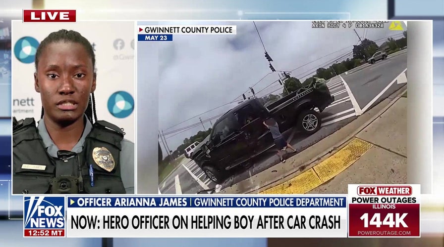 Child lucky to be alive after being flung onto police officer’s cruiser in multi car crash