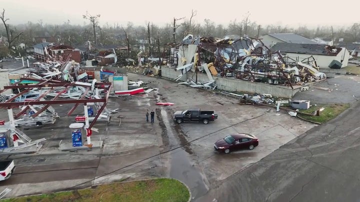 Drone video reveals Mississippi tornado aftermath in Amory