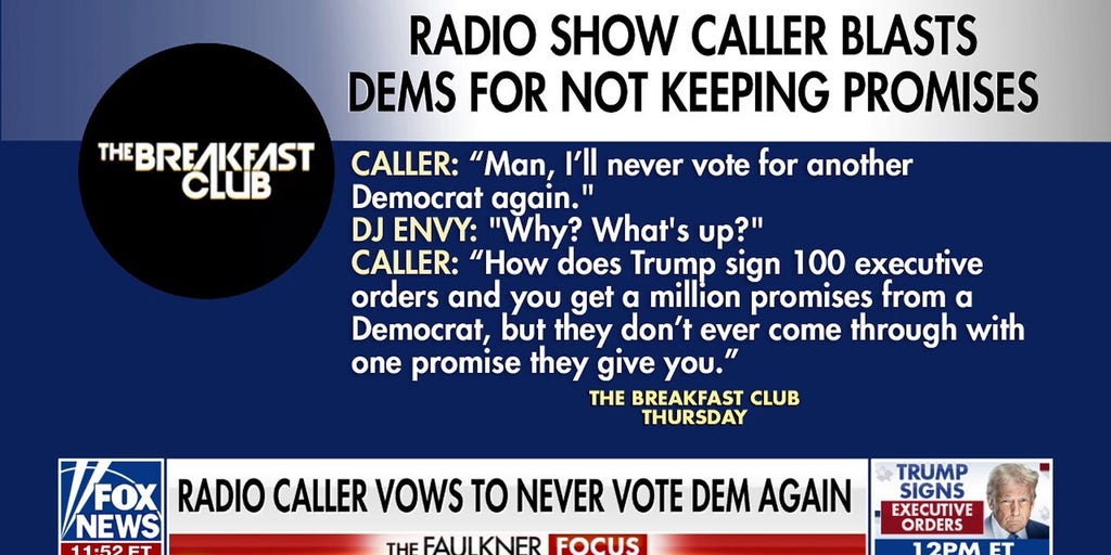 Radio caller blasts Democrats, praises Trump for keeping campaign promises