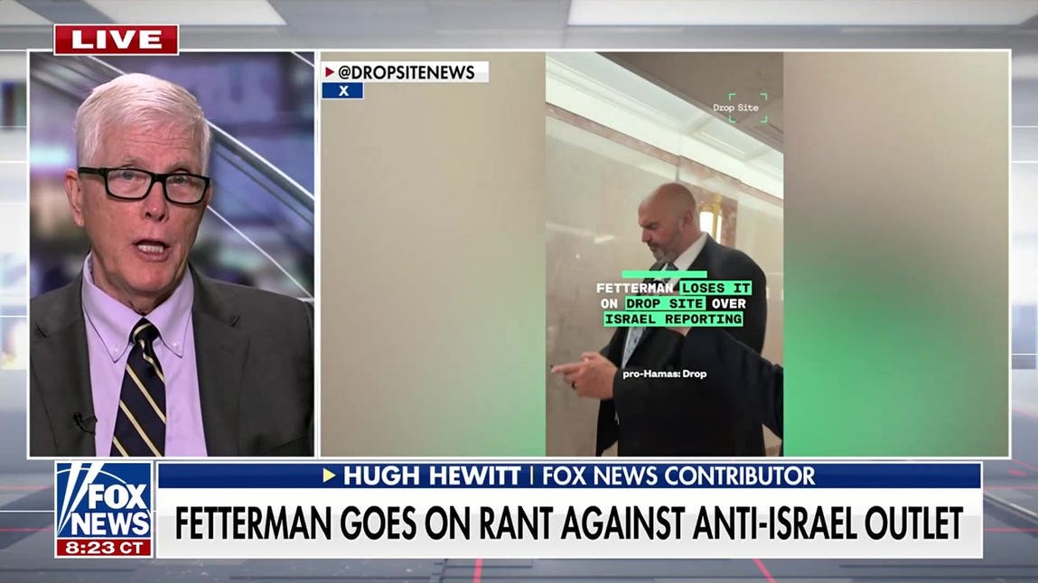 John Fetterman confronts anti-Israel outlet in tense hallway exchange