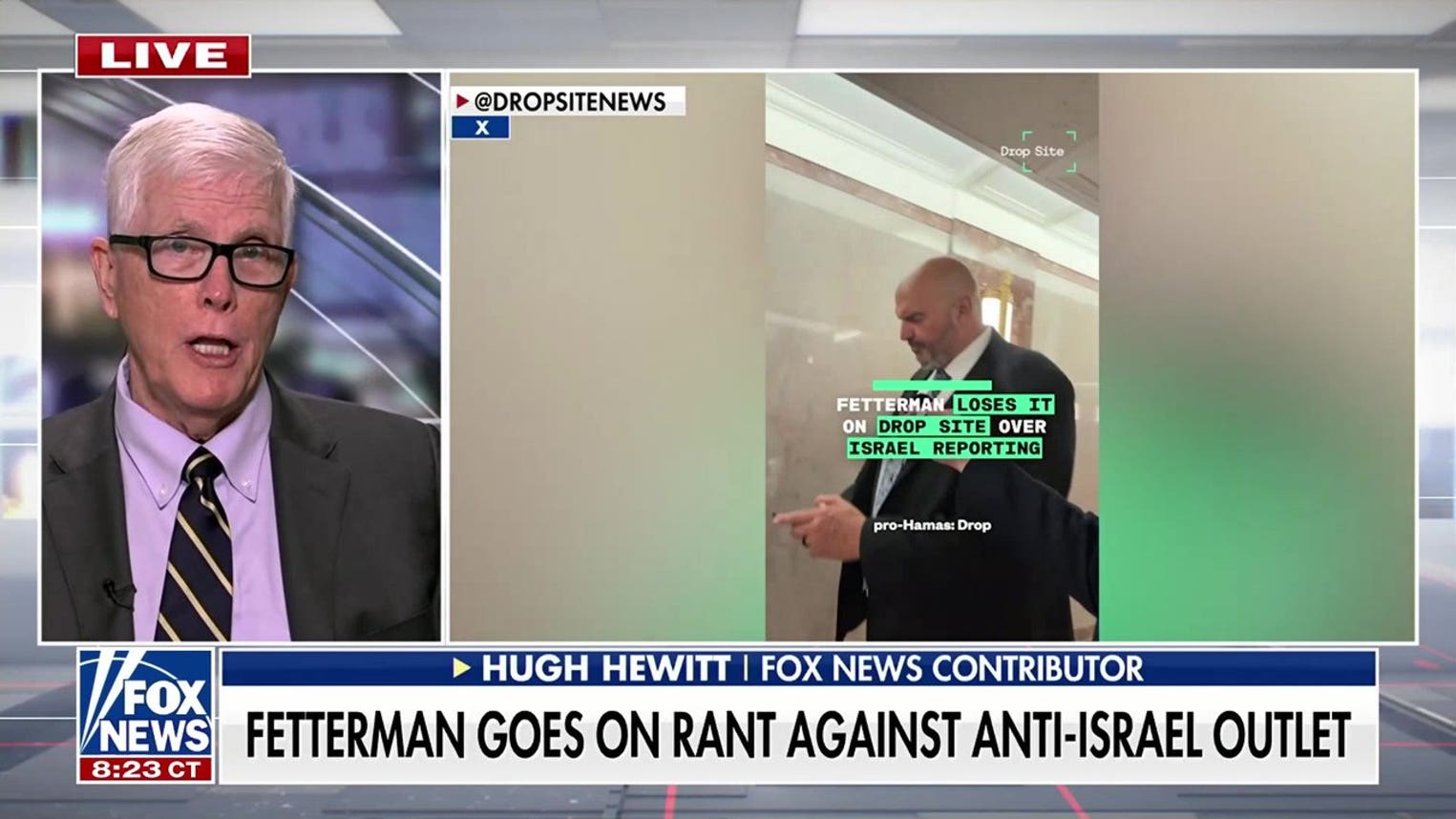 John Fetterman confronts anti-Israel outlet in tense hallway exchange