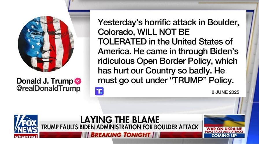 Trump calls out Biden's 'open border' policy following Boulder attack