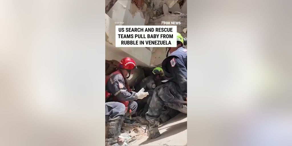 US search and rescue teams pull BABY from rubble in Venezuela