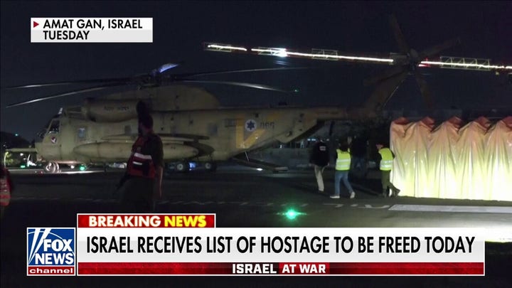 Israel receives list of hostages to be freed as cease-fire with Hamas set to expire