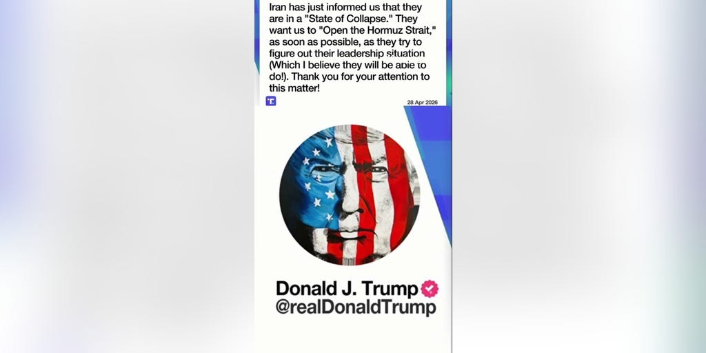 Trump says Iran in 'STATE OF COLLAPSE'