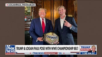 Trump gives Logan Paul tee-shirt with his mugshot on it