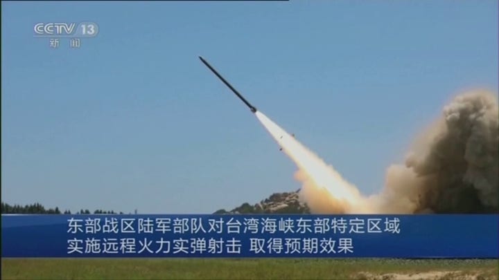 China launches missiles into water near Taiwan