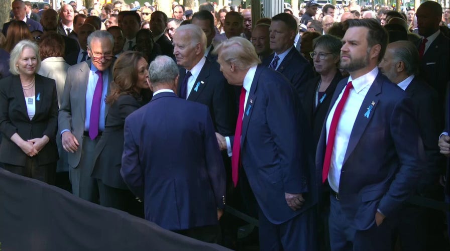 Harris, Trump shake hands at 9/11 commemoration ceremony