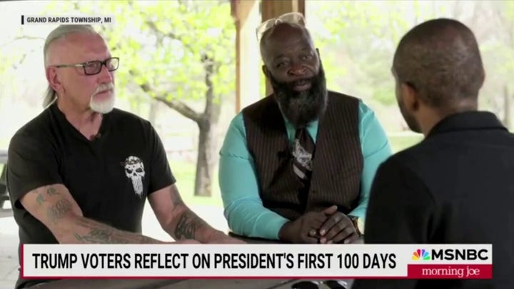  Trump voter tells MSNBC reporter that Trump's 'killing it' in his first 100 days 