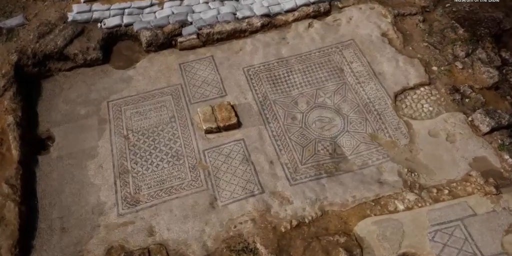 Museum of the Bible reveals footage of rare mosaic, illustrating early symbols of Christianity
