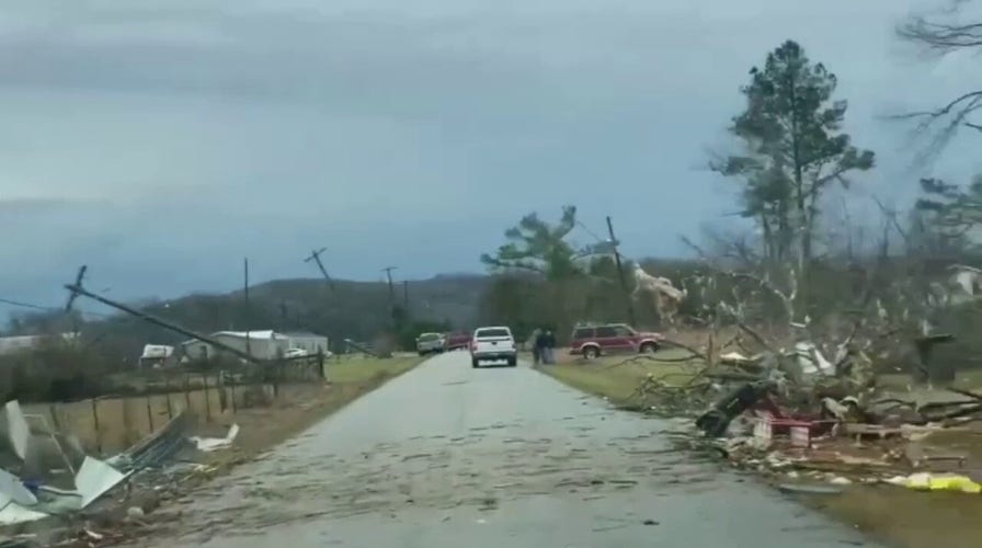 WATCH: Aftermath of Alabama tornado path