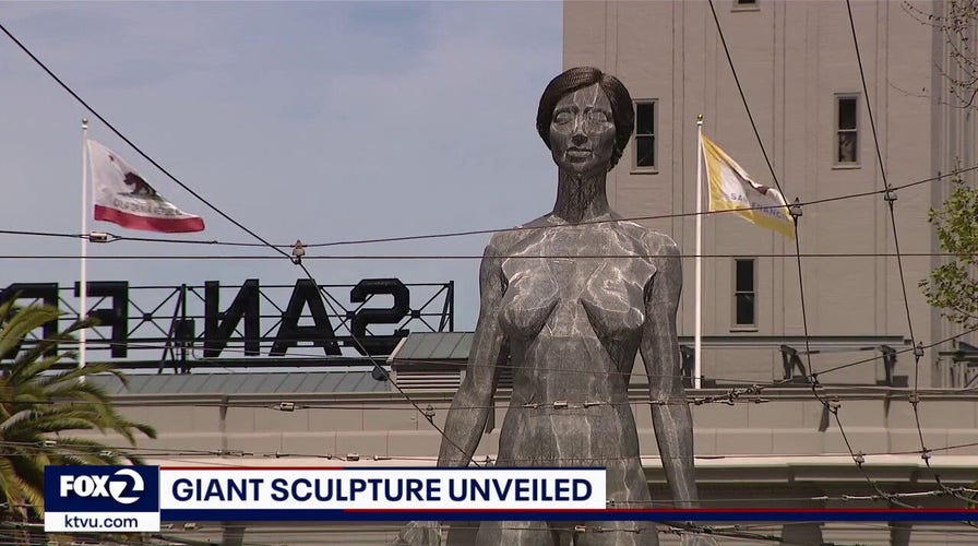 Nude sculpture stands 'tall and proud' above San Francisco's Embarcadero Plaza