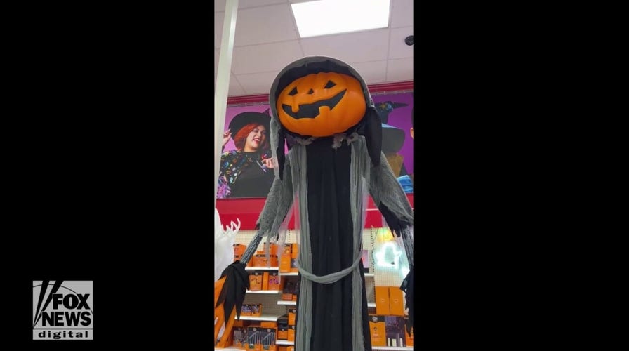 Halloween jack-o-lantern amuses customers at local Target