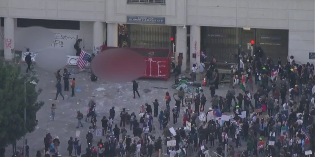 'ICE out' protests erupt across downtown Los Angeles
