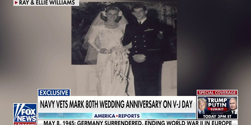 Navy veteran couple celebrate their ‘lifelong love story’ on same day WWII ended