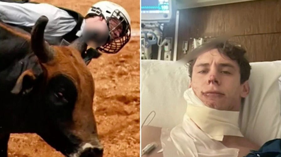 Rodeo rider cheats death after bull's horn slices neck open
